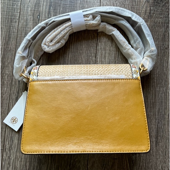 Tory Burch Robinson Trimmed Straw Convertible Bags - Picture 3 of 9